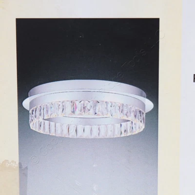 Quoizel PCEO1618C Encore Crystal Flush Mount Ceiling Lighting 21W LED 5"H x 18"W - Image 1 of 4