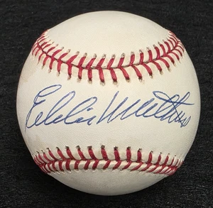 EDDIE MATHEWS Signed Official Baseball-HALL OF FAME-MILWAUKEE BRAVES-JSA - Picture 1 of 9