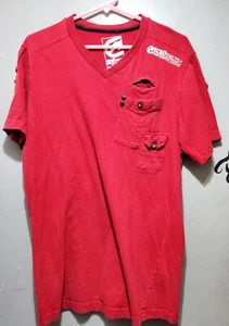 Echo Unltd Deep Red V NECK Large - Picture 1 of 6