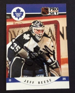 Jeff Reese Autograph 1990 Pro Set Hockey Card Toronto Maple Leafs - Imagen 1 de 2