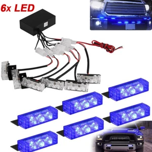 18 LED Car LKW Blau Notfall Warnung Blitzlicht Strobe Warnleuchte Frontblitzer - Picture 1 of 9