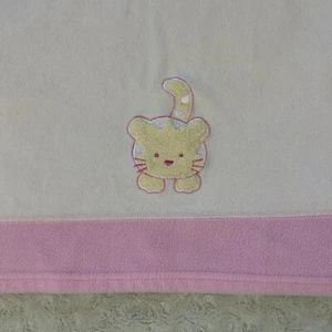 Blankets & Beyond Tiger Baby Blanket Yellow Kitty Cat Pink Fleece Security Lovey - Picture 1 of 7