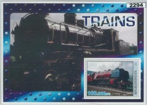 M2294 - AFGHANISTAN, FOGLIO RICORDO: Treni, Locomotive a vapore 2001 - Foto 1 di 1
