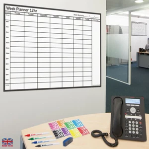 Gráfico de pared laminado Week Planner ✔12 horas✔18 horas✔24 horas reutilización cada semana y limpieza - Imagen 1 de 28