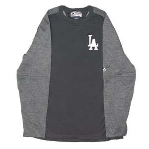 Majestic Los Angeles Dodgers Size L Mens Grey Therma Base Pullover Sweatshirt - Picture 1 of 4