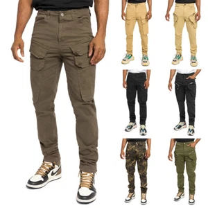 Victorious Men's Casual Dual Big Pocket Comfortable Cargo pants DL1394 DL1402 - Picture 1 of 36