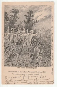 HISTOIRE - Old Postcard - Dévouement du Chevalier d' Assas 1760 A moi Auvergne - Imagen 1 de 1