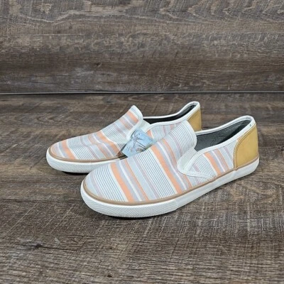 Zapatos sin cordones de lona a rayas Margaritaville para mujer talla 10 Foto 1 de 4