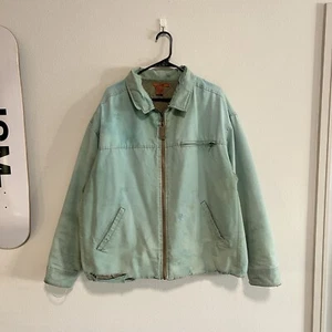Vintage Oobe Thrashed Distressed Detroit Style Work Wear Cotton Jacket Mens XL - Picture 1 of 11