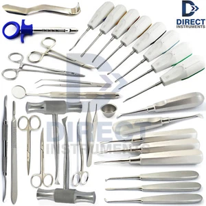32Pcs Dental Tooth Surgery Extraction Removal Kit Elevators Forceps Instruments - Picture 1 of 12