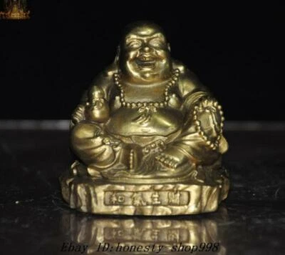 2.4'' Tibetan Buddhism temple brass Maitreya Buddha Buddha statue - Image 1 of 4