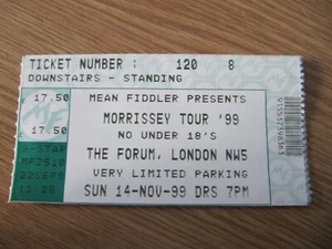 MORRISSEY - NOV 14 1999 - LONDON THE FORUM UK TICKET STUB - Picture 1 of 2