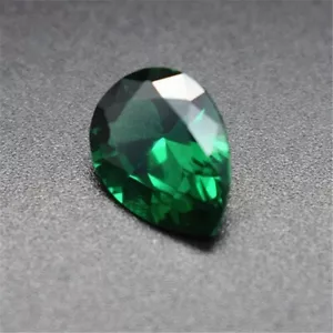 Emerald Pear Shaped Faceted Gemstone Teardrop Cut Emerald Gem Rich Green Emerald - Picture 1 of 44