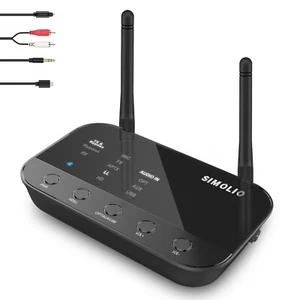 SIMOLIO Bluetooth Transmitter Receiver for TV Home Stereo, aptX Low Latency & HD - Picture 1 of 7
