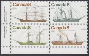 Canada - #673a Coastal Vessels Plate Block - MNH - Picture 1 of 1