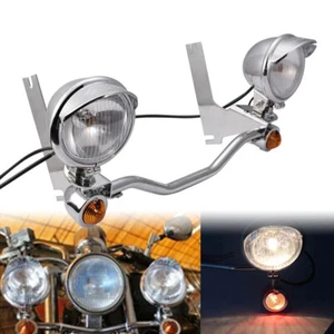 Passing Spot Light Bar Bracket w/ Turn Signal For Harley Electra Glide Standard - Picture 1 of 11