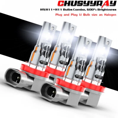 4X Bombillas LED altas/bajas para Dodge Grand Caravan 2011-2019 2012 2014 2016 A+ Foto 1 de 4