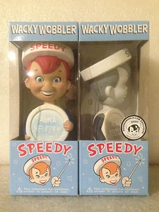 JUEGO DE 2 CABEZALES BOBBLE FUNKO SPEEDY ALKA SELTZER COLECCIONISTA WACKY WOBBLER NUEVO - Imagen 1 de 6