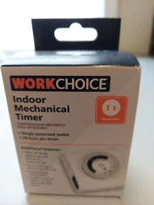 Mechanische Zeitschaltuhr für Innenbereich mit 1 polarisierten Steckdose Arbeit Auswahl 24 Stunden Pin Neu im Karton - Bild 1 von 2