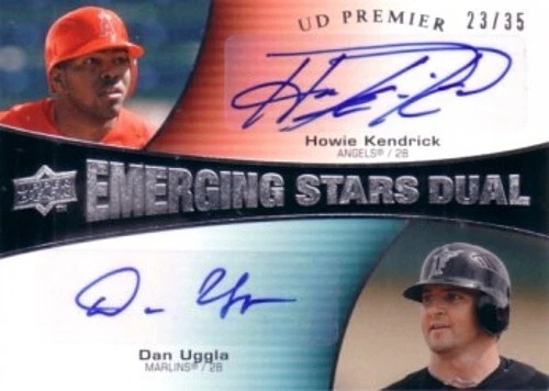 Howie Kendrick Dan Uggla certified autograph 2008 Upper Deck Premier card #23/35 - Image 1 of 1