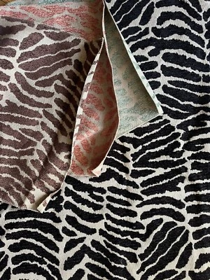 Chenille  Zebra Jacqard  Samples Scraps Crafts Sewing Dolls 15”x15” - Image 1 of 4