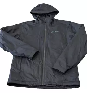 Eddie Bauer Small Weatheredge Hooded Lightweight Jacket Black Wind Rain Repel S - Picture 1 of 11