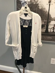 Ralph Lauren White Cardigan & Abercrombie Navy Romper set for girls 11-12 yrs - Picture 1 of 10