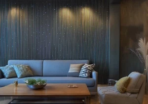 Fibre Optic Lights in Acoustic Slat Panels - 1200mm x 600mm Timber Slats - Picture 1 of 19