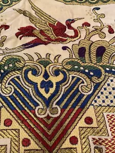 Tapiz tejido de seda chino oriental brocado de colección 56x58 grúa cuadrada - Imagen 1 de 8