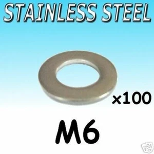 Stainless Steel std WASHERS M6 Marine Boat etc 100 pk - Picture 1 of 1