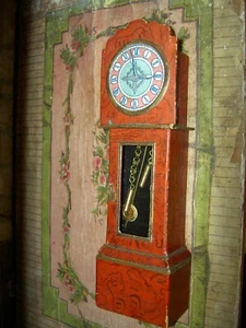 AUSSERGEWÖHNLICHE, seltene original antike, Puppenhaus Standuhr, top Zustand - Bild 1 von 24