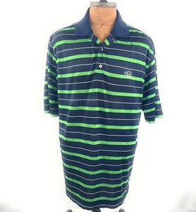 Footjoy The Pompey Golf Club Polo Shirt Men Size Large Blue Green Striped - Picture 1 of 6
