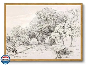 OIQArtOIQ Vintage Landscape Canvas Wall Art Framed Natural Scenery Painting A - Picture 1 of 5