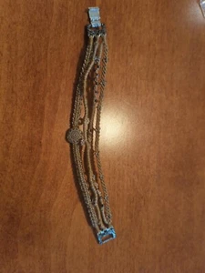 Pulsera de cuerda y cuentas de metal - Imagen 1 de 6