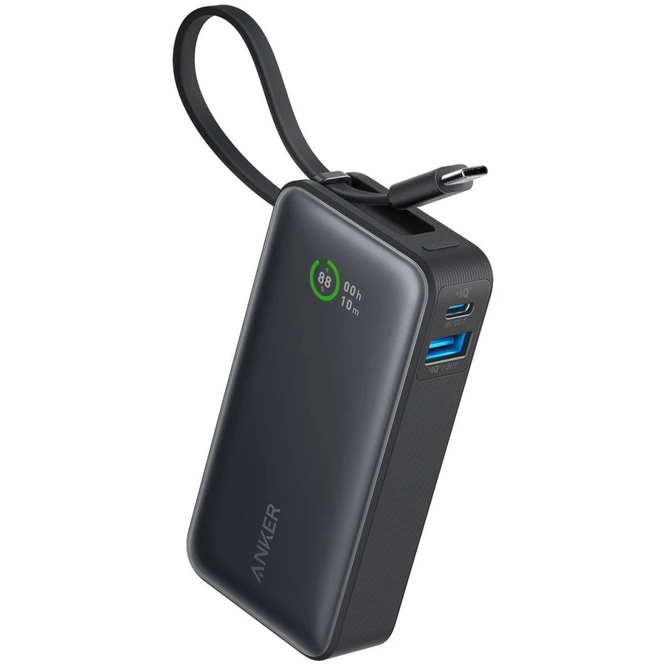 Anker Powerbank Schnellladefunktion 10000 mAh mit integriertem USB C Kabel