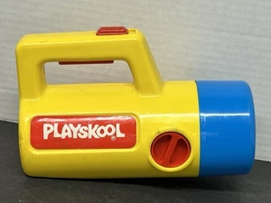 Vintage 1986 Playskool gelbe Taschenlampe mit rot grünen Farbwechselgläsern GETESTET - Bild 1 von 10