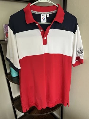 Puma Men's L Polo Golf Volition America Performance Red, White and Blue - Image 1 of 4