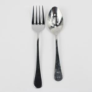 Lot Of 2 Splendide Cirrus (Stainless) Flatware Serving Fork & Serving Spoon - Picture 1 of 5