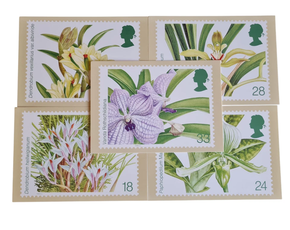 Juego de tarjetas estampillas ORCHIDS Royal Mail, completo, nuevo Foto 1 de 3