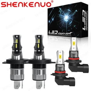 4x Headlights + Fog Lights For Pontiac Vibe 2003-2008 LED Bulbs H4 9006 6000K - Picture 1 of 16