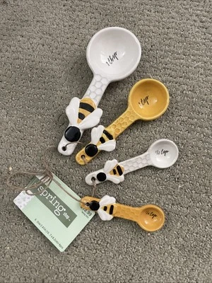 Honeybee Ceramic Measuring Spoon Set - Image 1 of 4