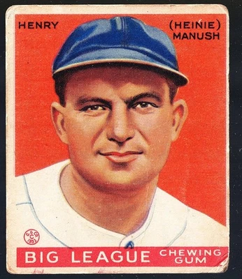 Goudey #187 1933 Heinie Manush RC HOF, en muy buen estado+ - Washington Senators Foto 1 de 2