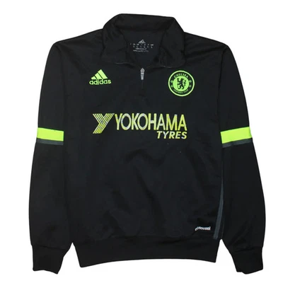 Adidas Sudadera Negra Mujer Grande Chelsea Yokohama Patrocinador Logotipos Estampados Foto 1 de 4