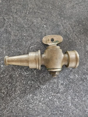 Embout Lance Incendie Pompier Robinet Ancien Laiton - Photo 1/4