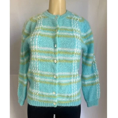 Vintage Joyce Sportswear Mohair Wool Cardigan 60s Hong Kong – Suéter Vintage  - Image 1 of 4
