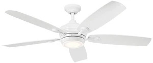 56" Kichler Tranquil White LED Damp Ceiling Fan with Remote - Picture 1 of 1