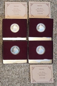 Lot of 4 George Washington 1982S Half Dollars Proof 50C 90% Silver US Coins - Picture 1 of 9