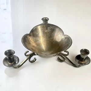 Antique WMF Silver Plate Centerpiece Bowl Candle Holder - Picture 1 of 11