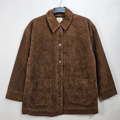 Free People - Avery Relaxed Vegan Suede Jacket - Brown - Small - RRP £118 - Image 1 of 4