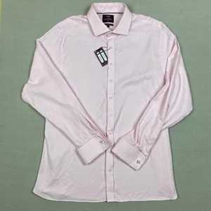 Marks and Spencer langärmliges rosa Slim Fit Herrenhemd Größe 18,5” - Bild 1 von 18